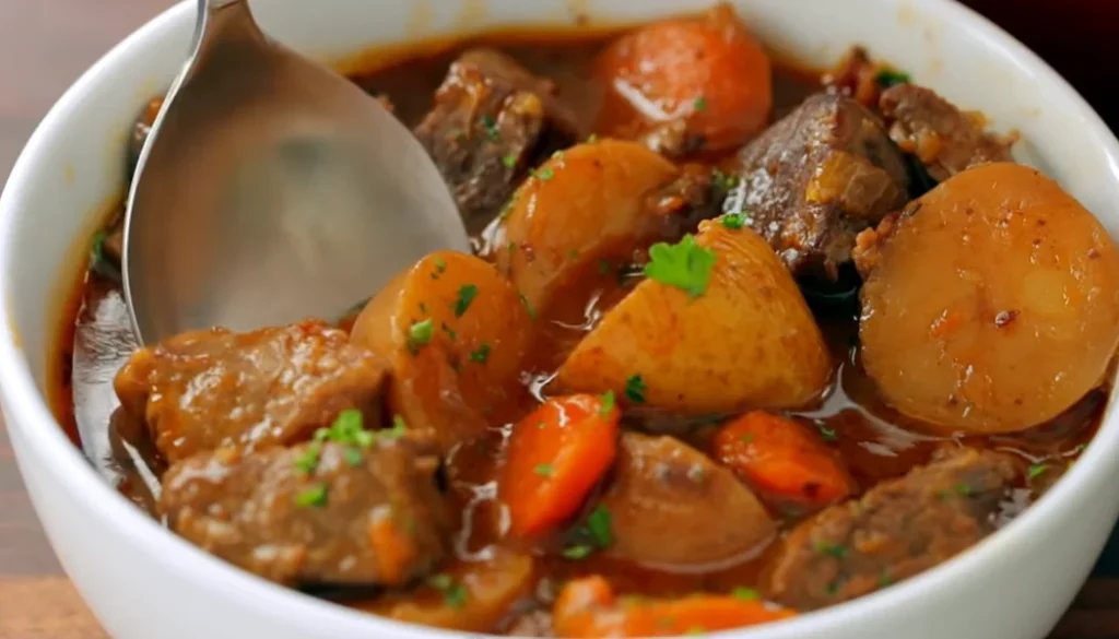 Serve beef stew